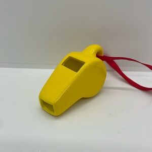 Yellow Whistle Ceramic Christmas Ornament - 3”
